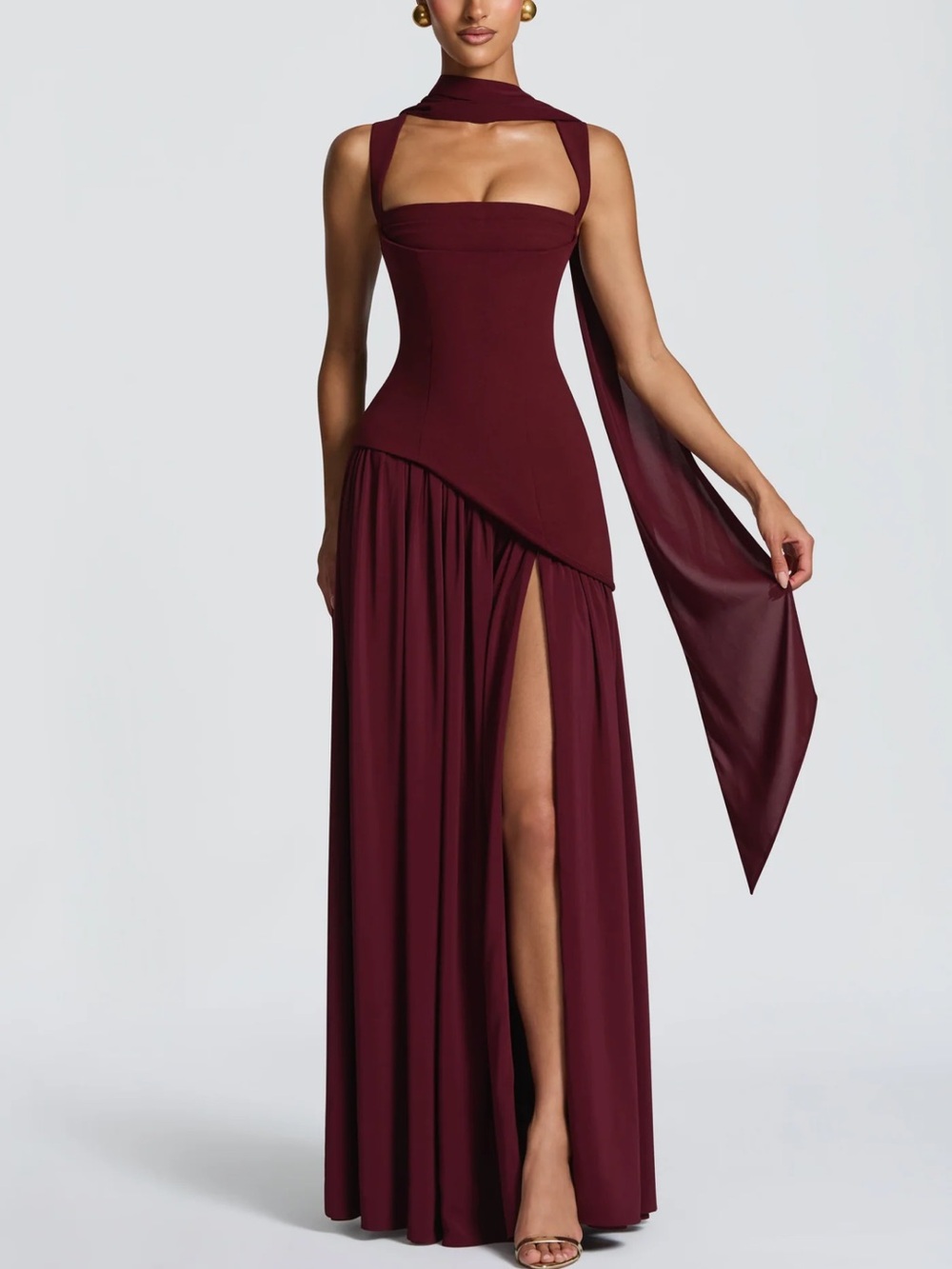 TULLULAH MAXI DRESS - CHERRY LACQUER